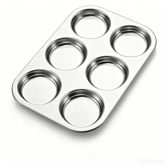 Walchoice Muffin Top Pan, 6-Cup Stainless Steel Cupcake Pan for Baking, Metal Muffin Pan Tin Tray for Cookie Pancake Hamburger Egg, Oven & Dishwasher Safe, Regular Size (11” x 7.5”, Silver)