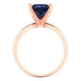 thumbnail image 4 of 2.5 ctw Solitaire Anniversary Ring for Women | Princess Cut Simulated Blue Sapphire | Hyperallergenic Solid 18K Rose Gold, 4 of 5
