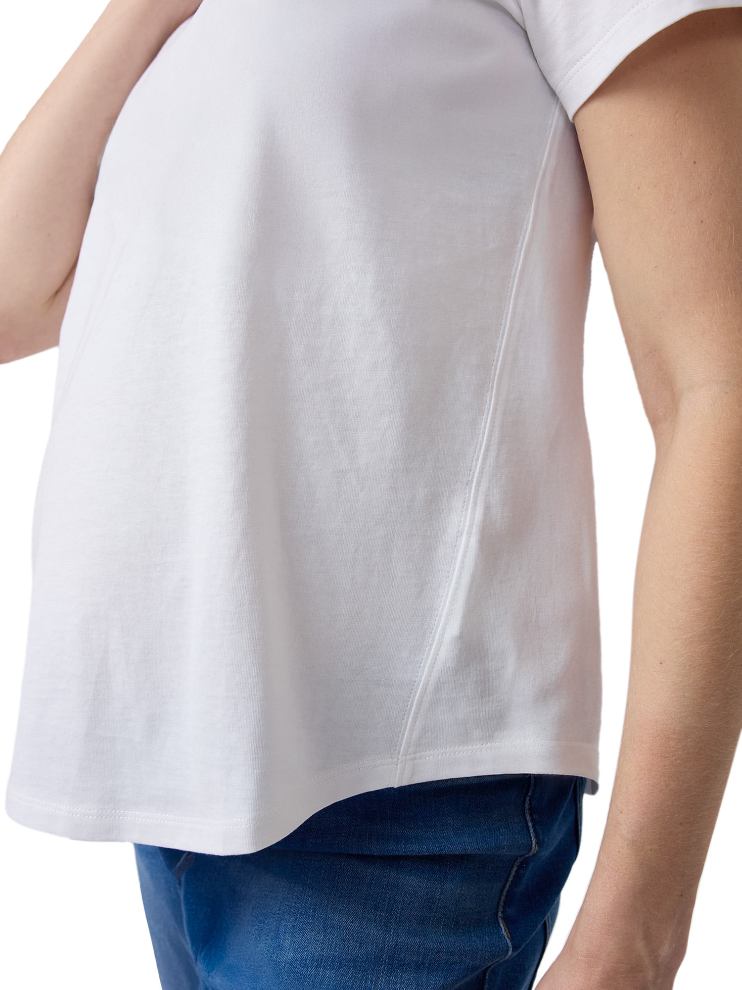 Ingrid & Isabel For Every Belly Women's Maternity Short Sleeve Relaxed Crew Tee, Sizes S-XXL