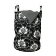 thumbnail image 1 of Floral Laundry Bag, Repeating Monochrome Tree Peony Flower Classical Illustration, Hamper Basket with Handles Drawstring Closure for Laundromats, 13" x 19", Charcoal Grey Multicolor, by Ambesonne, 1 of 4