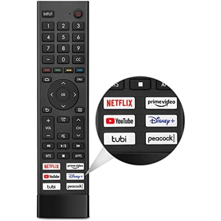 Smart TV Remote for Hisense ERF3J80H 4K UHD Android Smart TV 75A6G 70A6G 65A6G 60A6G 55A6G 50A6G 43A6G 55U68G 65U68G 55U6G 50U6G 65U6G 75U6G 50U68G 75U68G