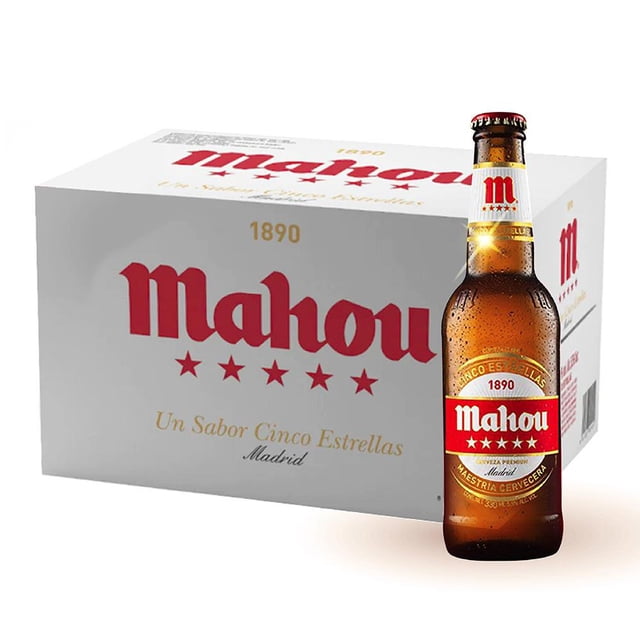 Cerveza Mahou 5 Estrellas Lager 24 Botellas 330 ml c/u