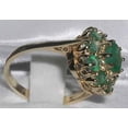 thumbnail image 3 of LBG 14k Yellow Gold Natural Emerald Womens Cluster Ring - Size 10.75, 3 of 4