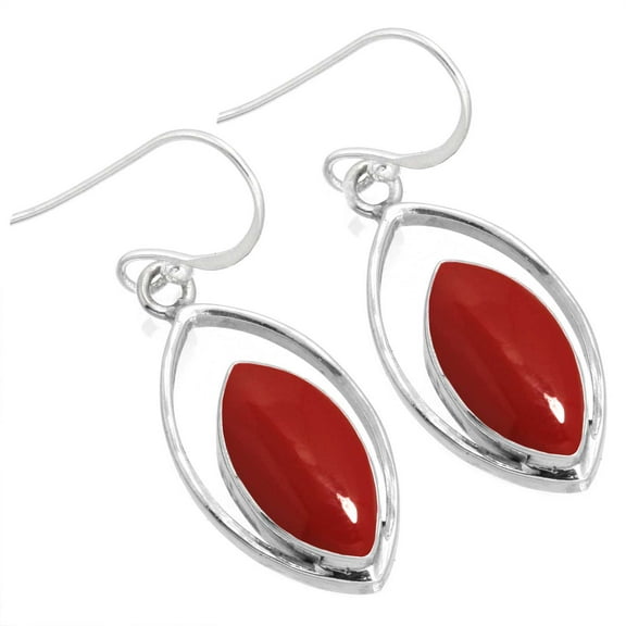 Red Stone Women Jewelry 925 Sterling Silver Earring