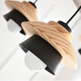 thumbnail image 5 of FSLiving Rechargeable Battery Operated Pendant Light with Sleeve&Round Hook RGB Mode Adjustable Wire Length Hanging Light Wooden Black Metal Modern Dimmable Lamp for Courtyard Countertop - Set of 3, 5 of 5