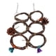 thumbnail image 1 of Columpios colgantes para pájaros, juguete de madera, columpio para loros, anillo circular, red de escalada con campanas, 6 anillos, 1 of 12