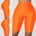 thumbnail image 5 of OKBOP Womens Shorts with Pockets Orange Slim-Leg Sport Biker Shorts Activewear Active Fit Workout Bottoms, 5 of 9