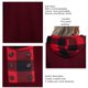 thumbnail image 5 of Top de mujer de manga larga con estampado a cuadros, blusa con capucha empalmada para traje de otoño e invierno, rojo vino M, 5 of 6