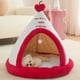 thumbnail image 1 of Cama navideña para gatos y perros pequeños | Carpa Red Apples | Forma de reno semi-encerrado | Funda lavable extraíble | Cojín de Felpa Suave y Cálido para el Invierno | 15x15in | Base antideslizante, 1 of 6