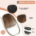 thumbnail image 3 of Clip in Bangs for Women 100% Human Hair Extensions Wispy Bangs Fringe with Hairpieces Air Bangs Flat Bangs Clip Curved Bangs for Daily Wear, 3 of 7