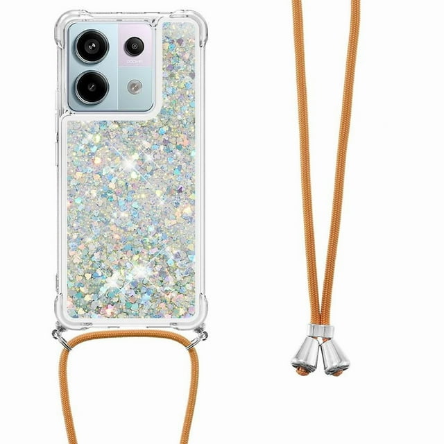 Funda FOXDOCK para Xiaomi Redmi Note 13 Pro 5G con Cuerda Ajustable, Brillo Líquido, Protección Antigolpes y Lente – Ideal para Regalo