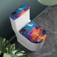 thumbnail image 3 of HELLHERO Sunset Toilet Top Cover Elastic Bottom Toilet Top Cover Set & 2 Piece Set for Toilet Easy to Clean Soft, 3 of 8