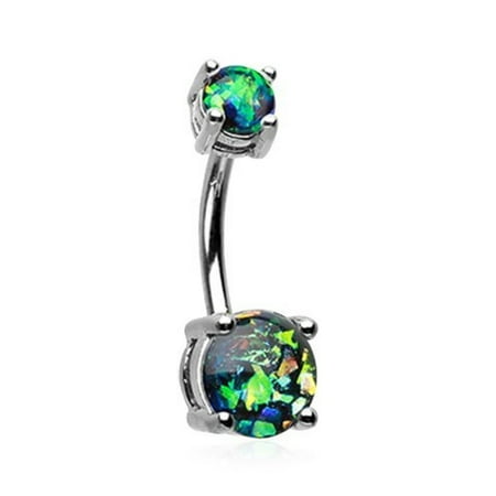 - Opal Sparkle Prong Set WildKlass Belly Button Ring