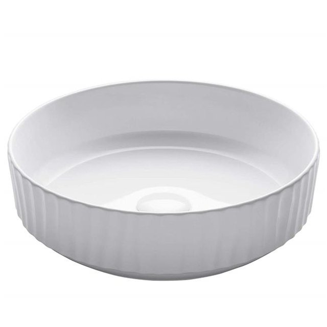 Kraus KCV-201GWH 15.75 x 4.75 Po Récipient Rond en Porcelaine pour Évier de Salle de Bain, Blanc