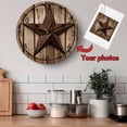 thumbnail image 5 of Wall Clock 10 Inch Vintage Western Stars Round Silent Decorative Wall Clocks Battery Operated for Living Room Bedroom Kitchen Classroom Decor, Brown Farmhouse Wood Texture,Small, 5 of 7