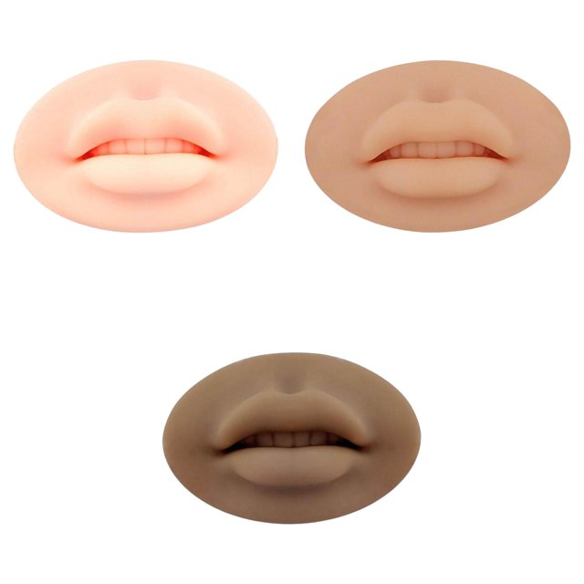 3x 5D Silicona Labios Práctica Permanente Suave Para Principiantes Práctica De Piercing SM SunniMix Práctica de labios