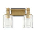 thumbnail image 2 of Concord 2-Light Bathroom Vanity Light in Matte Black with Warm Brass, 2 of 5