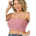 thumbnail image 2 of TheLovely Women & Plus Strapless Ruched Smocked Tube Bandeau Bra Top, 2 of 5