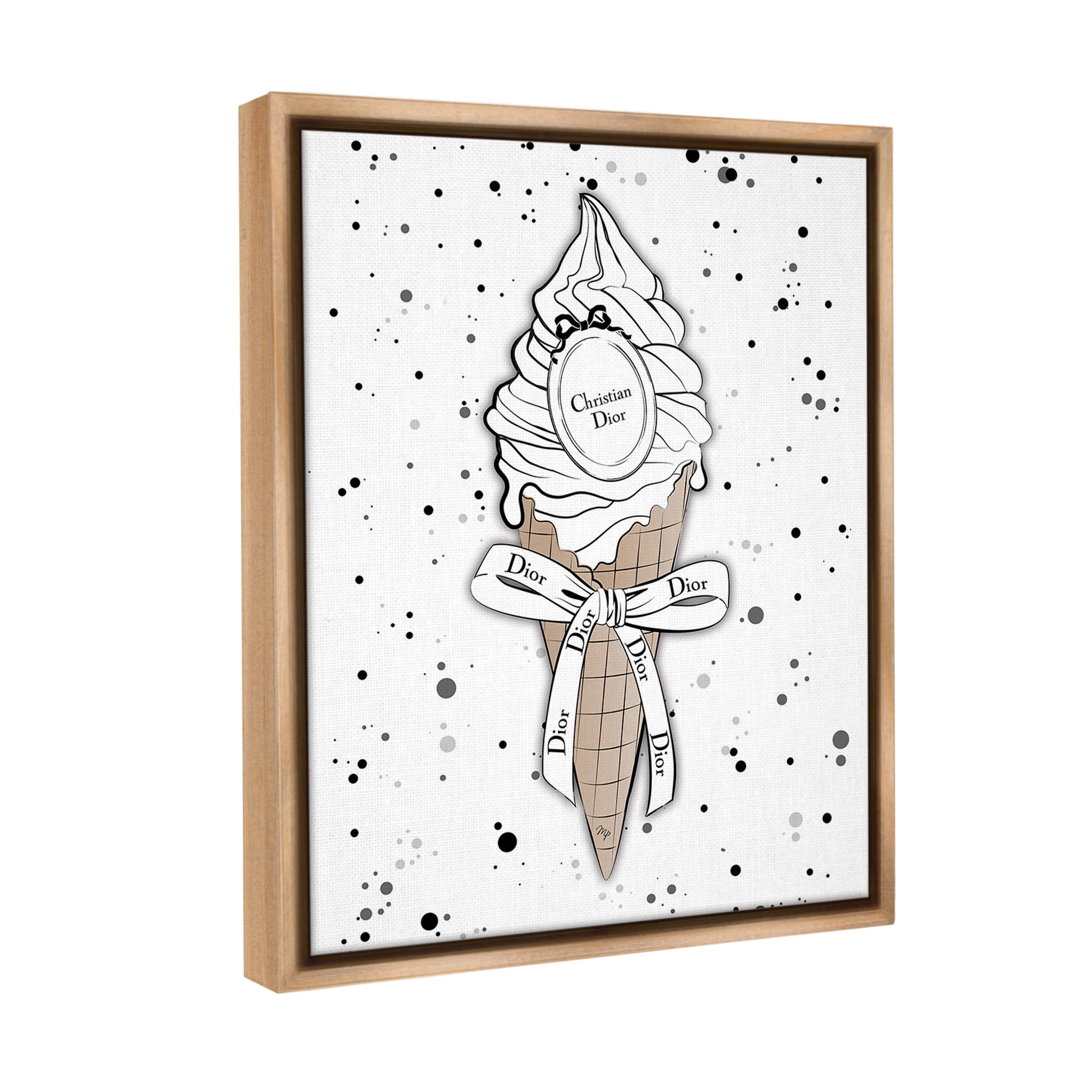 Stupell Industries Glam Brand Dessert Beauty & Fashion Painting Brown Floater Framed Canvas Art Print Wall Art, 25 x 31