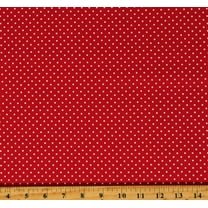 Cotton Swiss Dot Polka Dots Spots Spotted White on Red Cotton Fabric Print by the Yard (C670-80)
