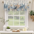 thumbnail image 2 of 2 Pack Valances for Window, Blue Eucalyptus Coastal Short Curtains for Kitchen Bedroom Living Room, Beach Starfish Shell Nautical Rustic Rod Pocket Small Window Treatment Valance Drapes 54 x 18 Inch, 2 of 8