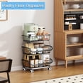 thumbnail image 3 of Cesta de Almacenamiento de Frutas y Verduras, Carrito de Almacenamiento Delgado de 3 Niveles con Ruedas de Bloqueo, Extraíble Estante de Almacenamiento de Metal Ideal para Cocina, Despensa, Tienda, 3 of 7