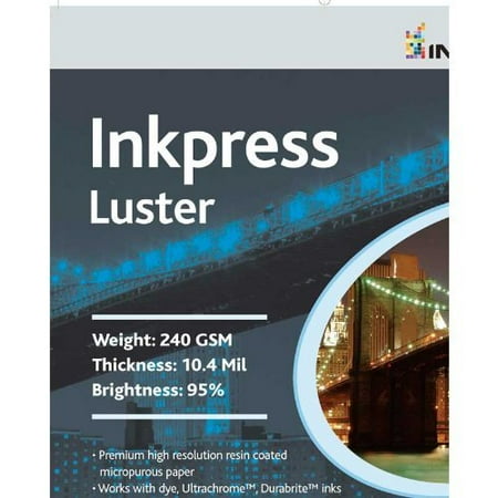 - Inkpress PCL131920 Commercial Luster Inkjet Paper 13in. X 19in. 20 Sheets