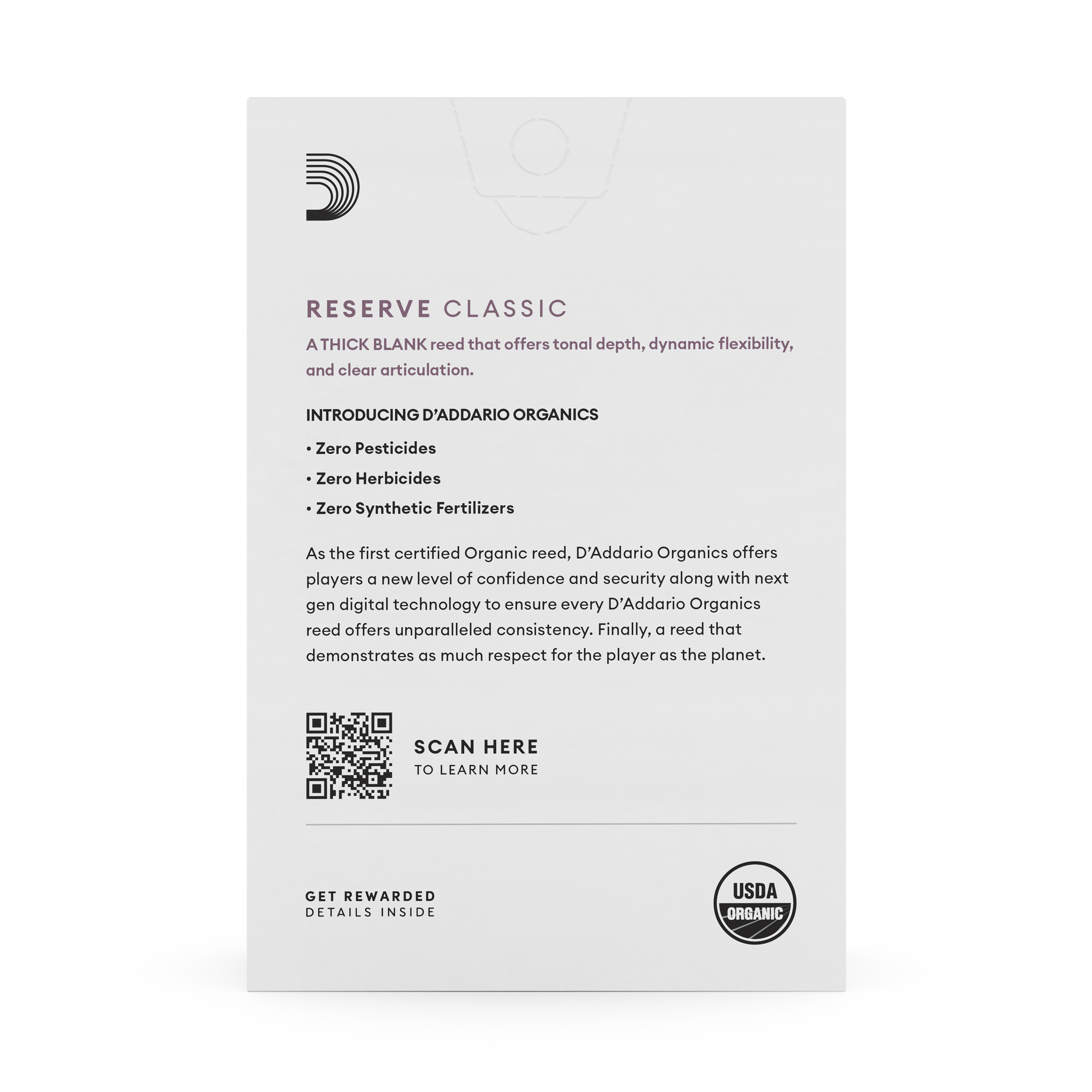 D'Addario Organic Reserve Classic Bb Clarinet Reeds, Strength 3.0, 10-pack