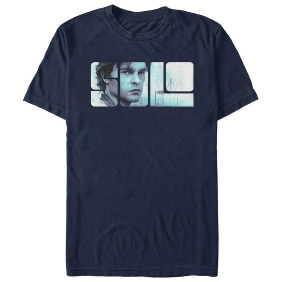 Men's Solo: A Star Wars Story Han Block Graphic Tee Navy Blue Small