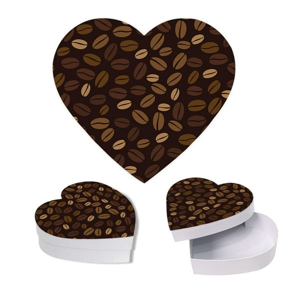 Koyal Wholesale Valentine's Day Heart Shaped Gift Box with Lid, Funny Coffee Bean, Reusable Heart Box, 8"x6", 1-Pack