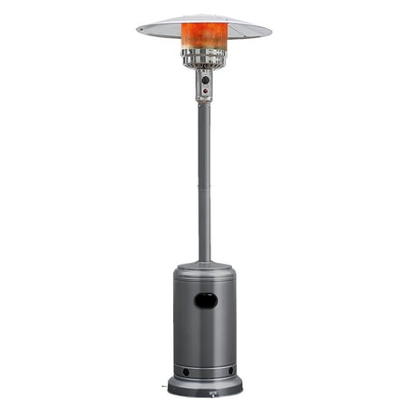 Costway 50000 BTU Propane Patio Heater Standing Steel with Wheels Grey