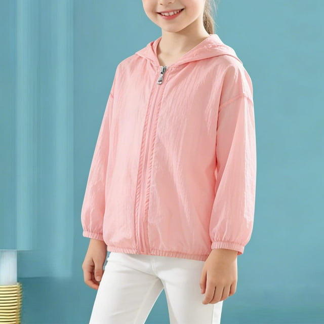 Chaquetas y prendas de vestir casuales con capucha de manga larga para deportes al aire libre para niños Chaqueta con capucha y cremallera de manga larga Top fino transpirable y cómodo Tops de poliést