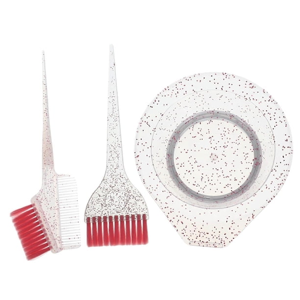Juego de brocha y recipiente para teñir el cabello con cerdas de nailon flexibles, kit de coloración reutilizable para salón y hogar.