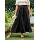 thumbnail image 4 of Pantalones Casuales de Pierna con Abertura para Mujer,Pantalones de Playa Holgados Estilo Palazzo de Cintura Alta,Pantalones de Verano Estilo Bohemio con Bolsillos. Negro XL, 4 of 8