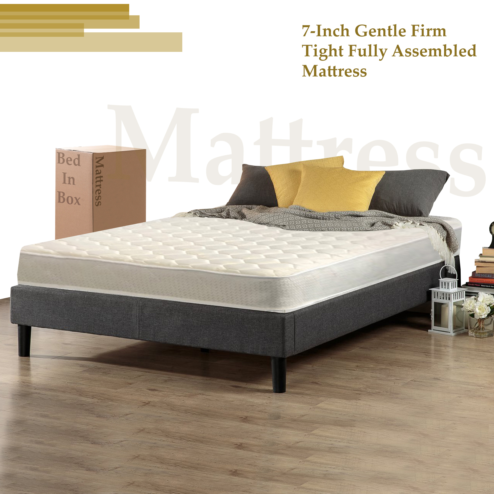 Wayton, 7Inch Special Size Medium Firm Tight top High Density Poly Foam Rolled Mattress for RV