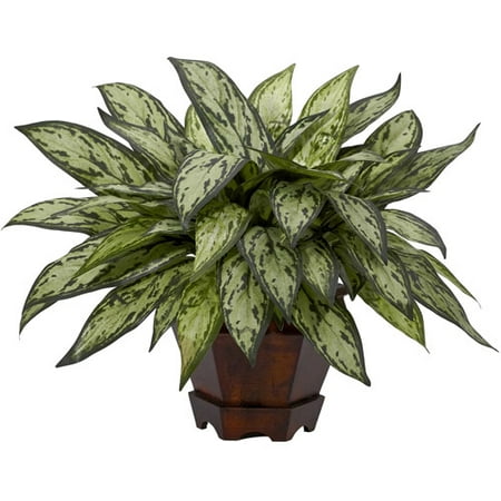 Triple Silver Queen with Hexagon Vase Silk Plant