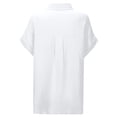 thumbnail image 5 of Womens Gauze Shirts Button Down Dress Shirts Casual Short Sleeve Textured Collared Summer Work Blouse Camping Clothes White XL, 5 of 5