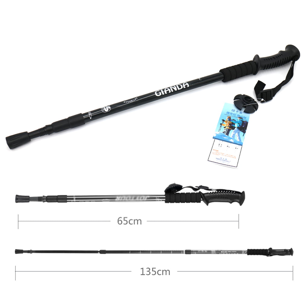 Pair 2 Trekking Walking Hiking Sticks Poles Adjustable Alpenstock anti-shock
