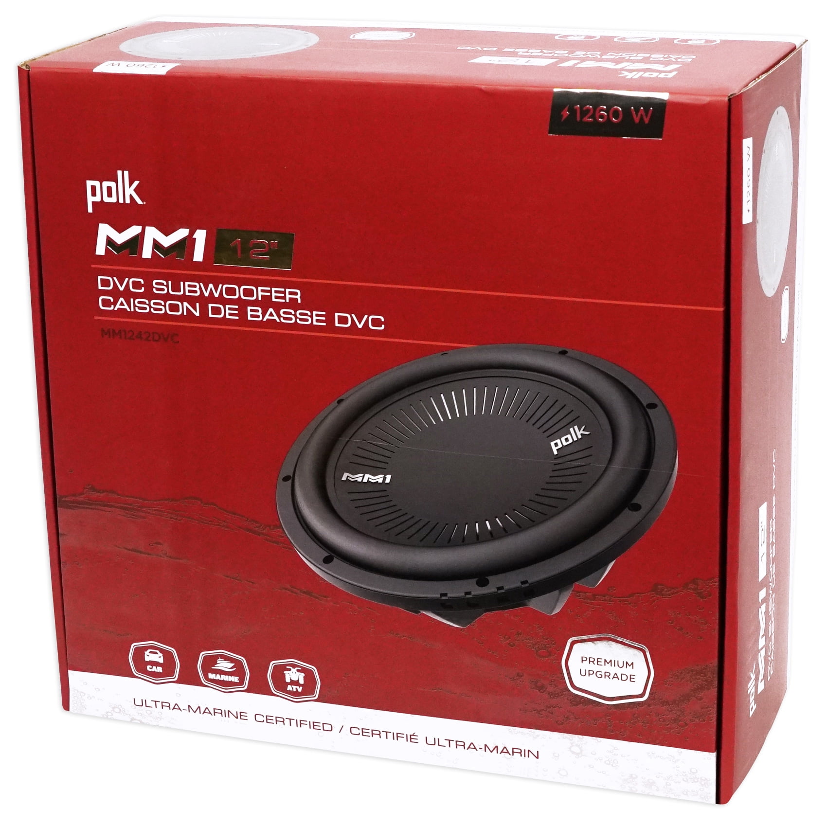 Polk MM1シリーズ 12インチ 1260W 4オーム デュアルボイスコイル ATV 車 マリンサブウーファー Polk Audio DB1242DVC Series 12inch 370W Car Subwoofer
