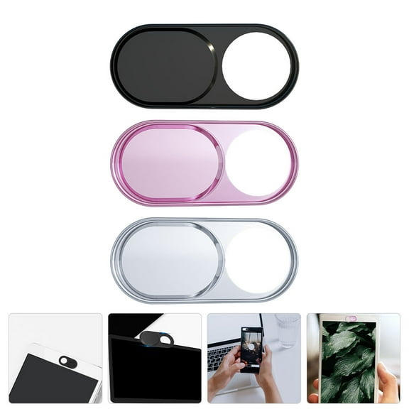 FONDOTIN 3Pcs Anti-Peeping Webcam Cover for Daily Use Black