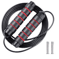thumbnail image 1 of Weighted Jump Rope for Workout Fitness, Tangle-Free Rapid Speed Skipping Rope for MMA Boxing Weight-loss，red black，320g, 1 of 5