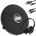 thumbnail image 1 of KLIM Discoman con auriculares - Reproductor de CD portátil con auriculares - Compatible con CDR, CDRW, MP3 - Reproductor de minicD compacto - Negro - Nueva versión, 1 of 7
