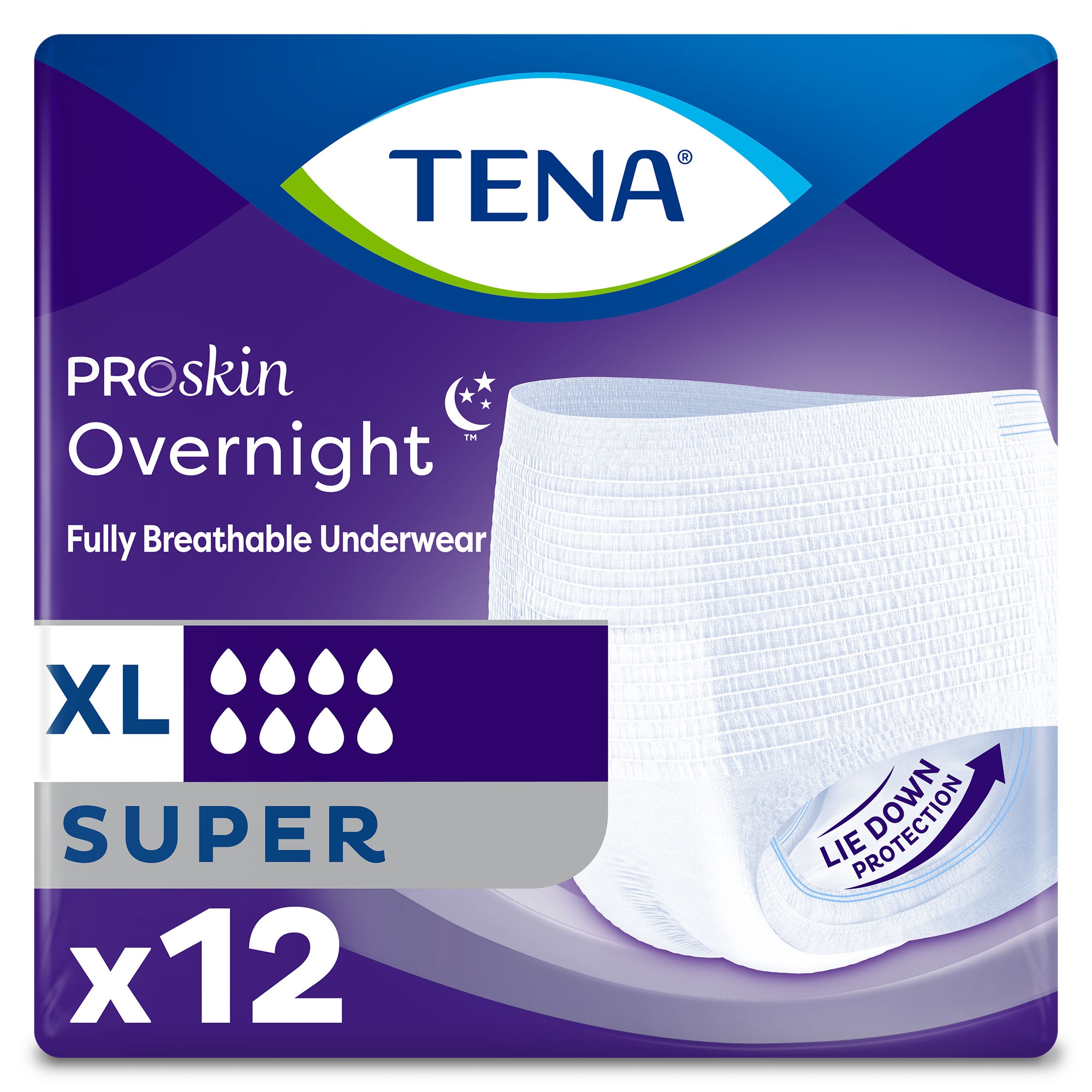 TENA Overnight Super Disposable Pull On Underwear, X-Large, 48 Ct ...