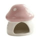 thumbnail image 3 of Casita de cerámica para hámster, escondite para cobayas, con forma de seta, para exteriores, creativa y resistente. Rosa, 3 of 9