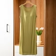 thumbnail image 2 of Tnhcen Plus Size Women's Casual Solid Round Neck Long Sleep Dress with built-in cups Free Size Modal Cotton Polyester Cozy Loungewear for S-5XL, 2 of 6
