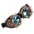 thumbnail image 4 of LELINTA Fation Rainbow Steampunk Goggles Rivet Laser Kaleidoscope Glasses Role Playing Round Glass Crystal Lens Silver Black Pink, 4 of 4
