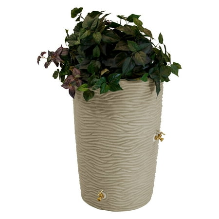 Good Ideas Impressions Palm 65 Gallon Rain Saver - Sandstone