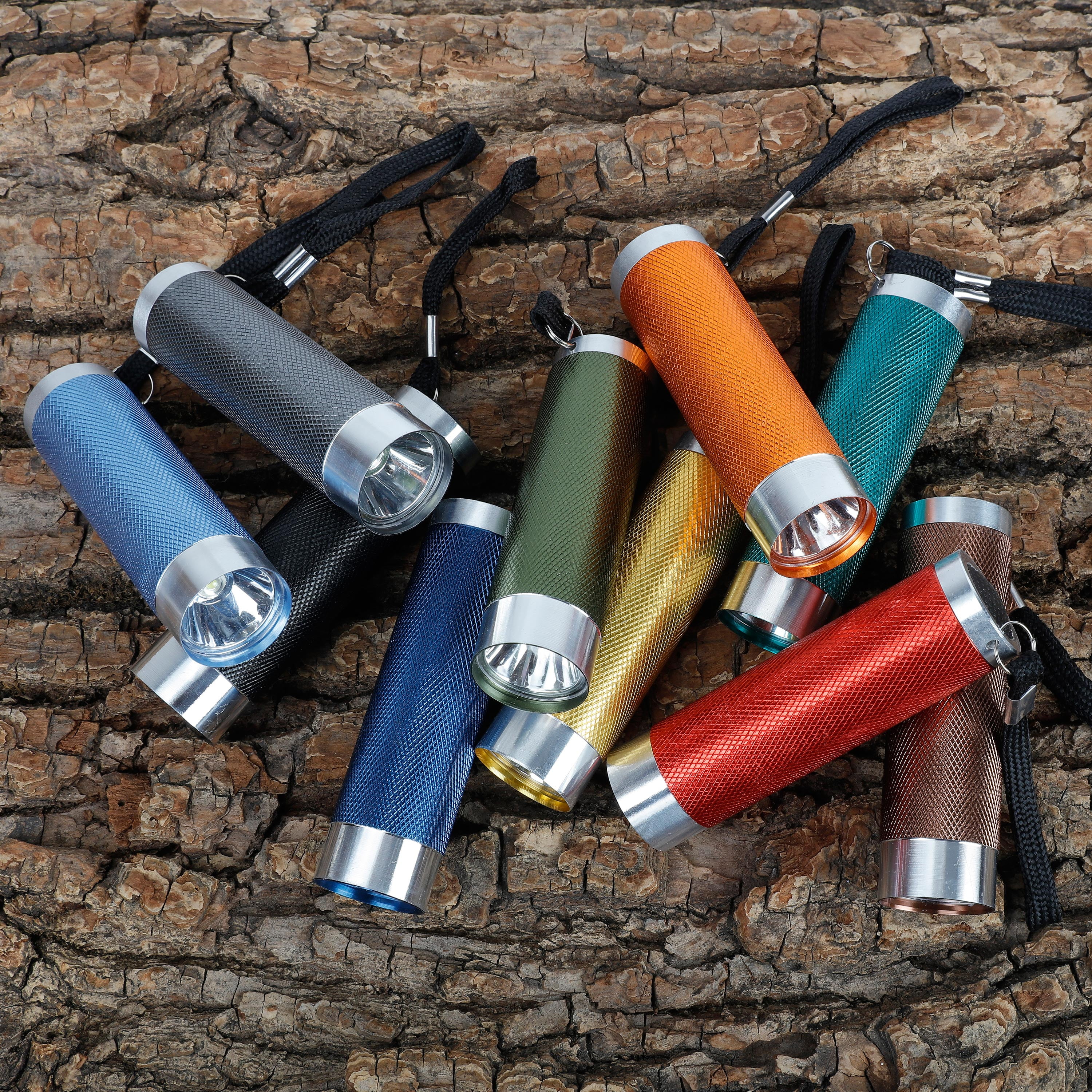 Ozark Trail 50 Lumens Aluminum LED Flashlights, 10 Pack, AAA Batteries