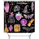 thumbnail image 2 of Juego de 4 cortinas de ducha con diseño de gato negro y bruja, tarot, serpiente, fase lunar, celestial, mística, gótica, decoración de baño, cortina de ducha de tela impermeable, alfombrilla de baño, 2 of 7