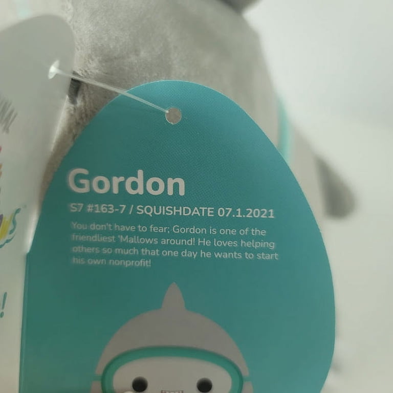 Kellytoy Squishmallows 8-Inch Gordon the Shark, Soft Plush Toy
